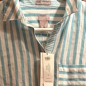 CHICOS LINEN SHIRT (NO IRON) NWT
